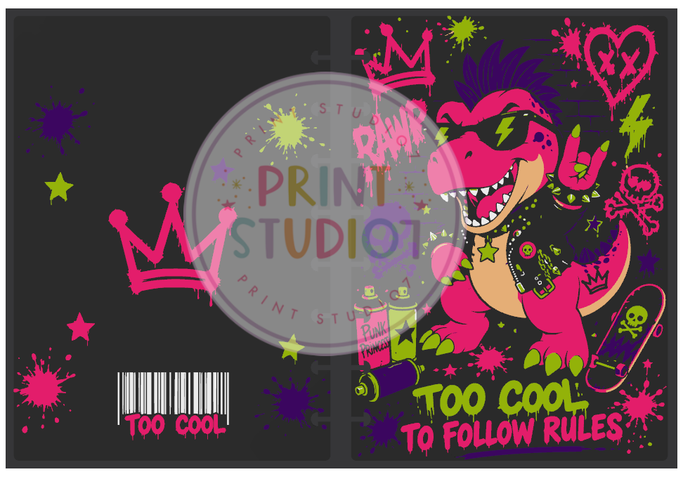 Too Cool To Follow Rules Dino Notebook